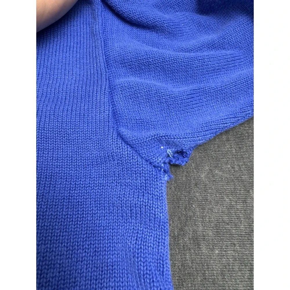 Calvin Klein Sweater Mens L Pullover Blue Cotton Casual distressed 89 Collection